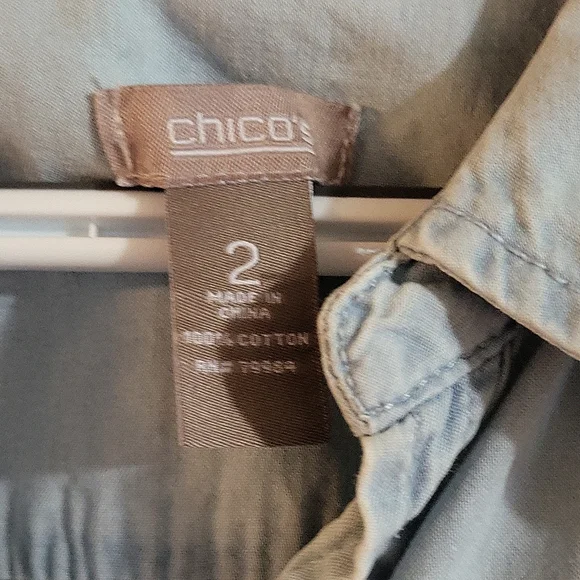 Chico's Men's Short-Sleeve Botton Down Shirt Size 2 - Picture 4 of 6